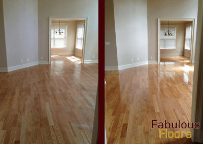 before and after wood floor refurnishing cleveland